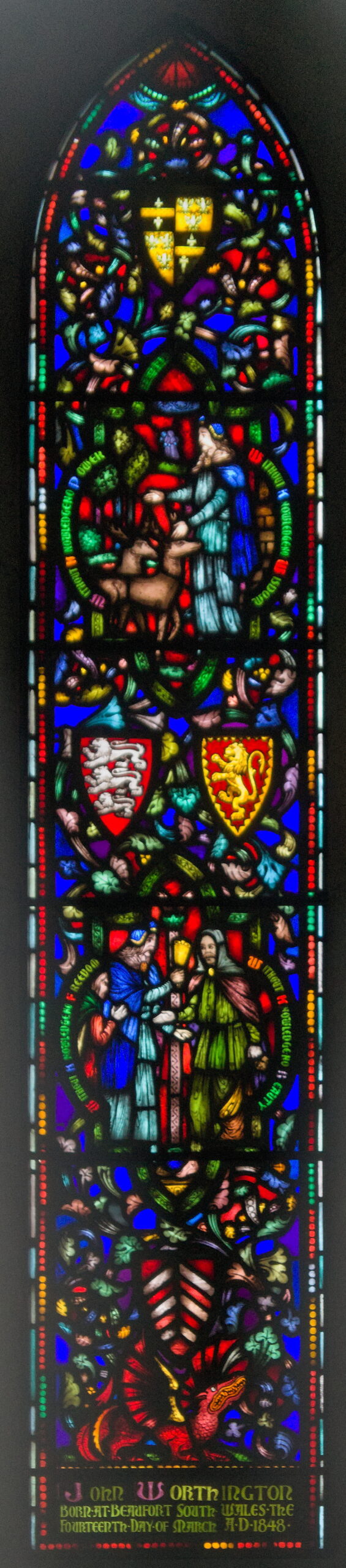 Left stained-glass panel