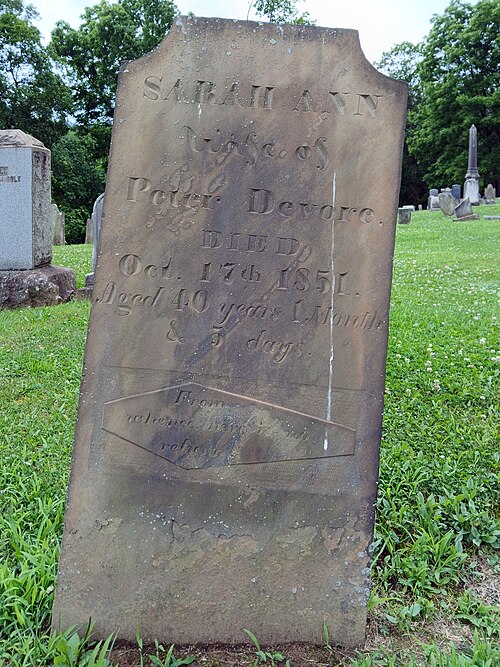 Sarah Ann Devore tombstone