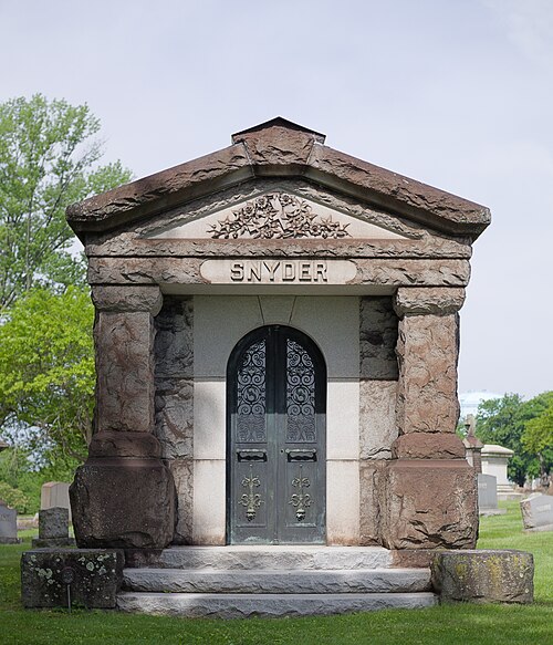 Front elevation of the Snyder mausoleum