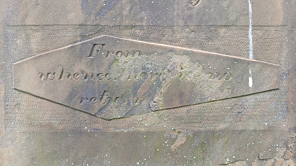 “From whence there is no return” in a coffin